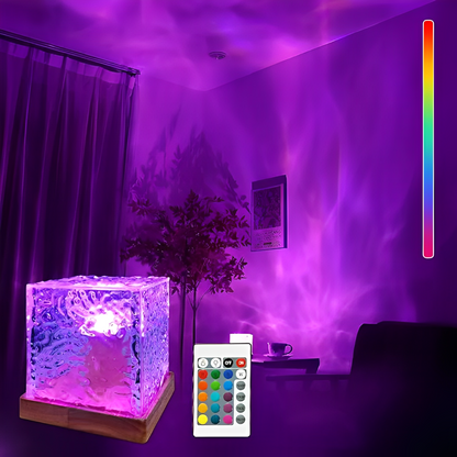 AquaGlow - Lámpara de Ondulación de Agua Giratoria
